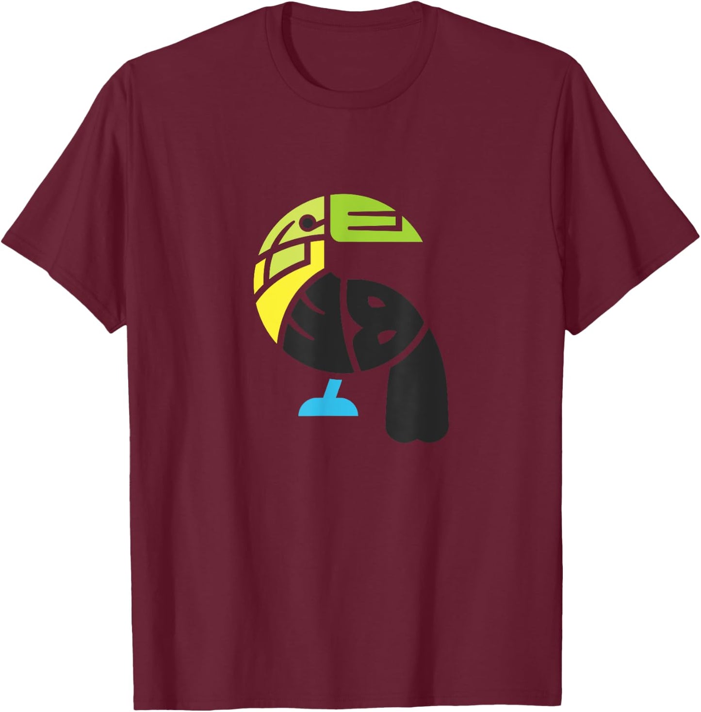 Belize Toucan Colorful Word Art - Funny Animal T-Shirt - T-Shirt | Maroon