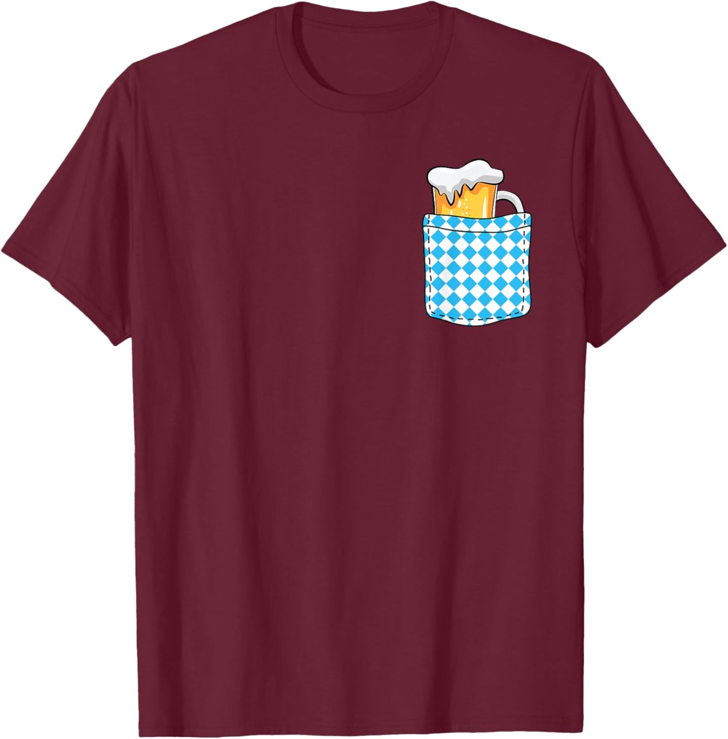 Bavarian Pocket Oktoberfest Funny German Festival Bavaria T-Shirt - T-Shirt | Maroon