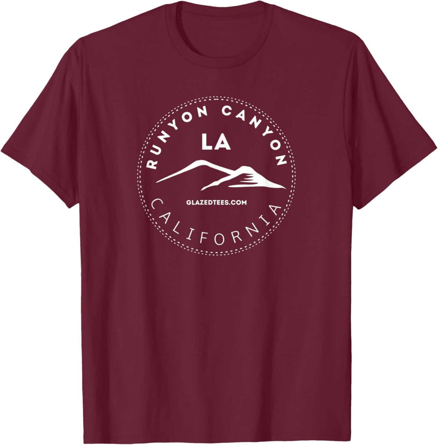 Runyon Canyon Los Angeles - Hollywood California Hiking T-Shirt - T-Shirt | Maroon