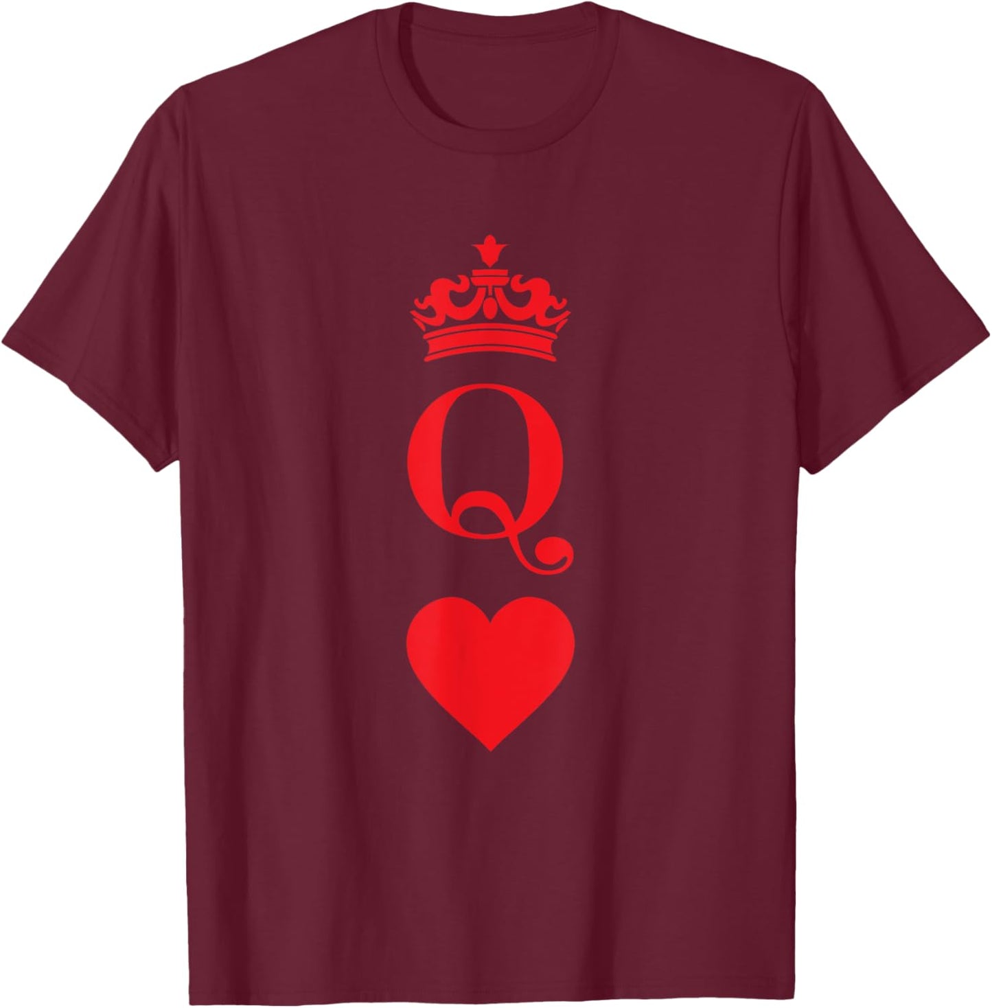 Queen & King Cards Shirt For Valentine Matching Couple T-Shirt - T-Shirt | Maroon