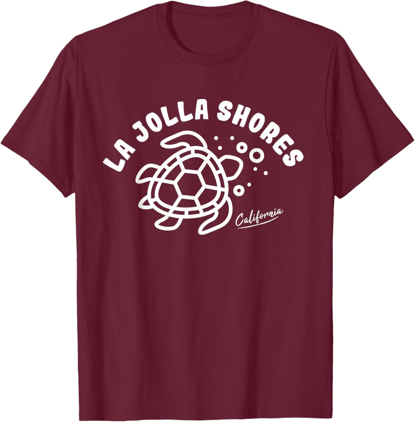 La Jolla Shores California Sea Turtle Souvenir T-Shirt - T-Shirt | Maroon