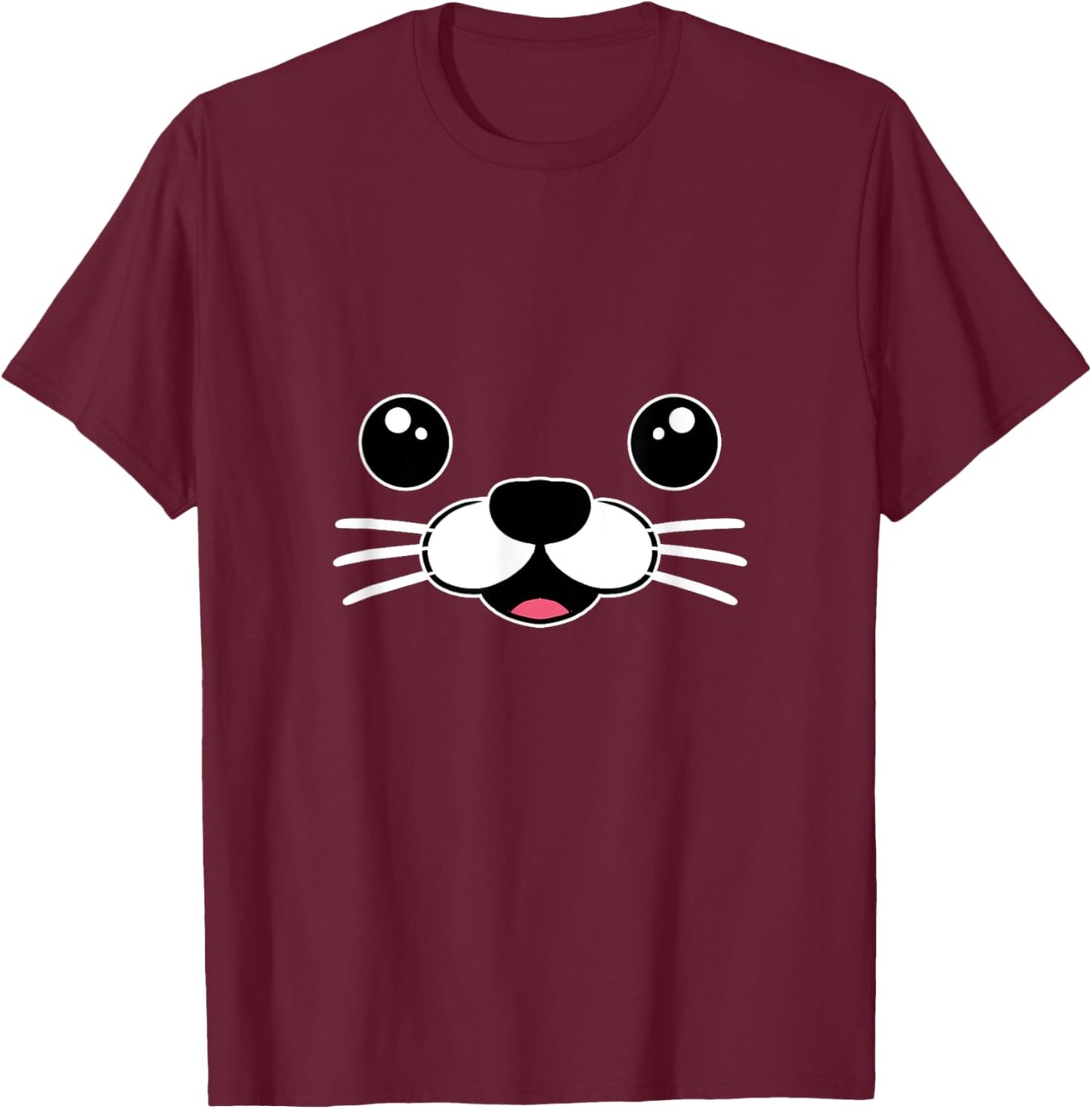 Cute Seal Costume Seal Face Sea Lion Kids T-Shirt - T-Shirt | Maroon
