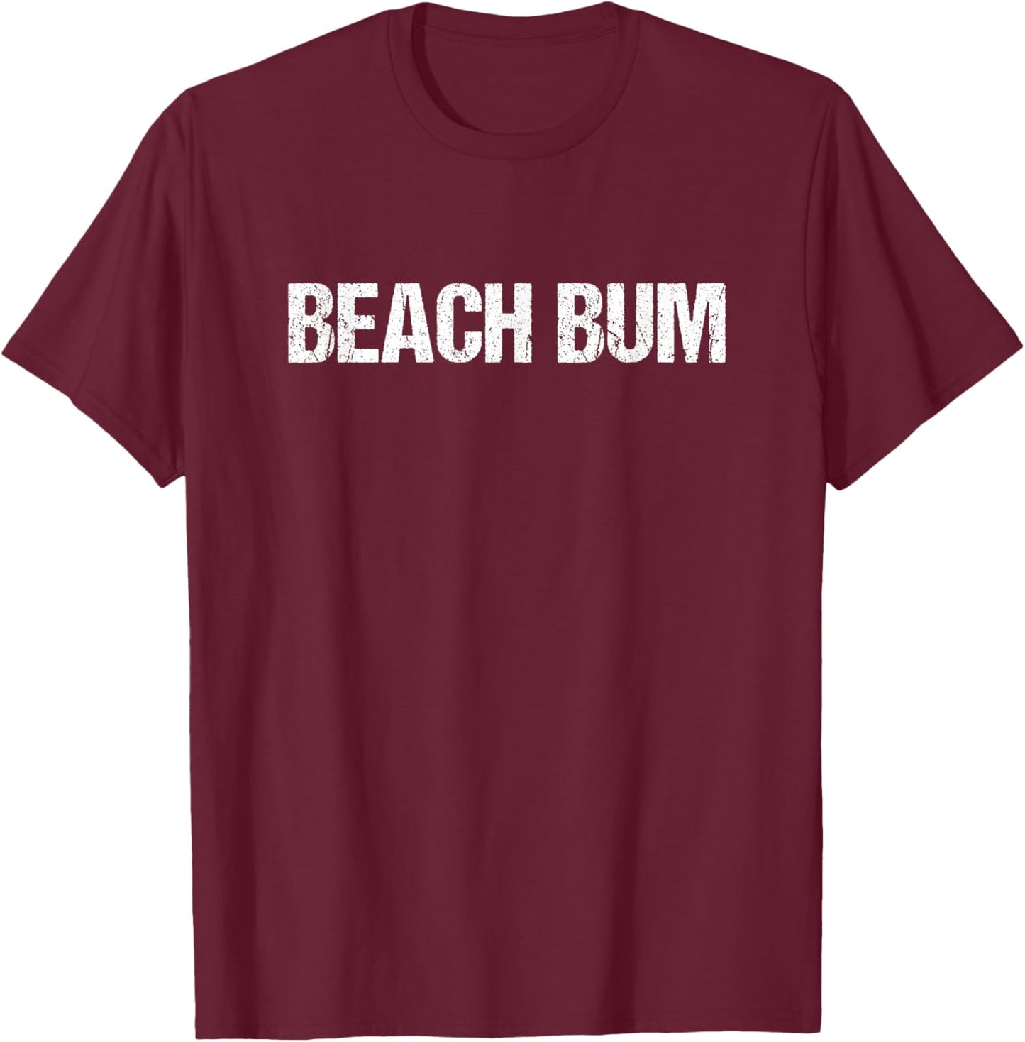 Beach Bum Simple Title Women T-Shirt - T-Shirt | Maroon