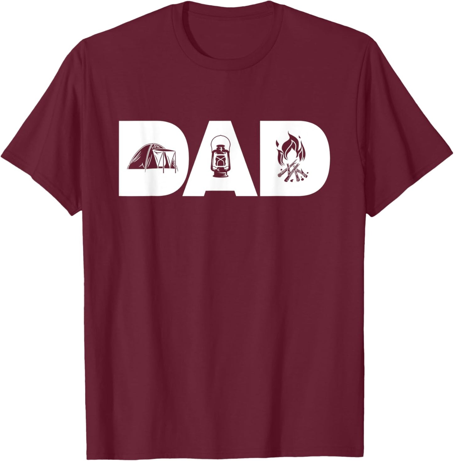 Dad The Camper Tent Camping Dad Father's Day Camper Gift T-Shirt - T-Shirt | Maroon