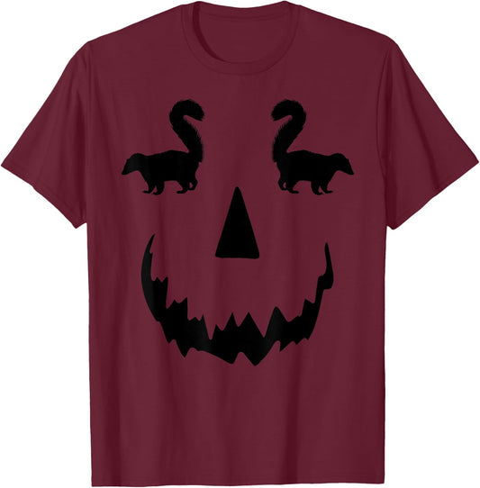 pumpkin Skunk halloween T-Shirt - T-Shirt | Maroon