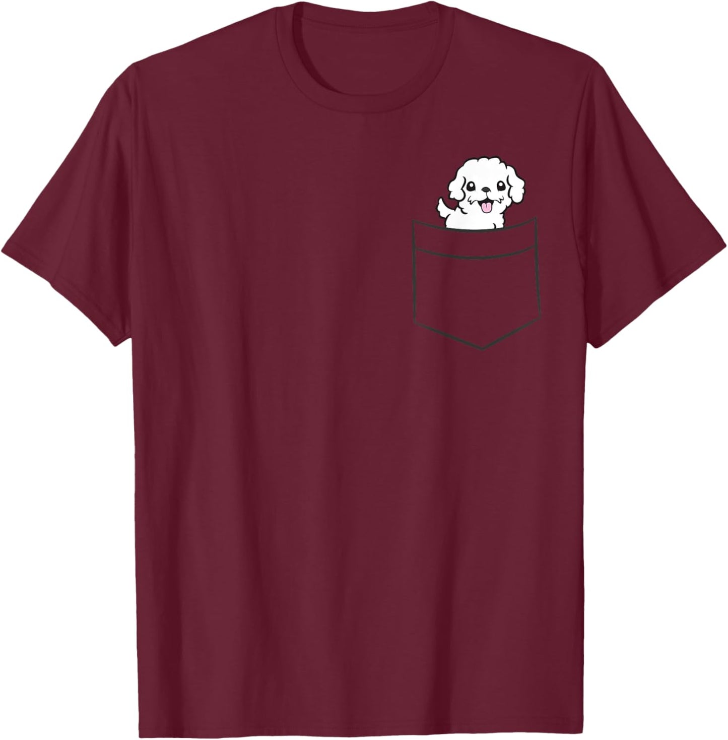 Maltipoo Dog In The Pocket Funny Maltipoo T-Shirt - T-Shirt | Maroon