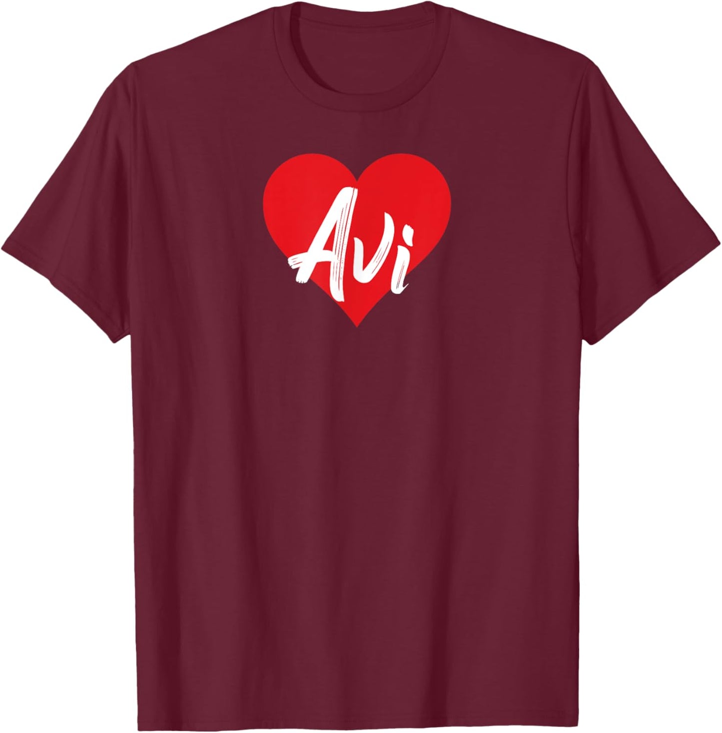 I Love Avi First Name I Heart Named T-Shirt - T-Shirt | Maroon
