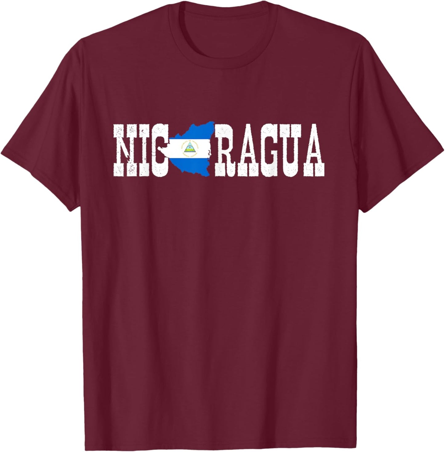 Nicaragua Jersey Love Nicaragua Flag Silhouette Nicaraguan T-Shirt - T-Shirt | Maroon