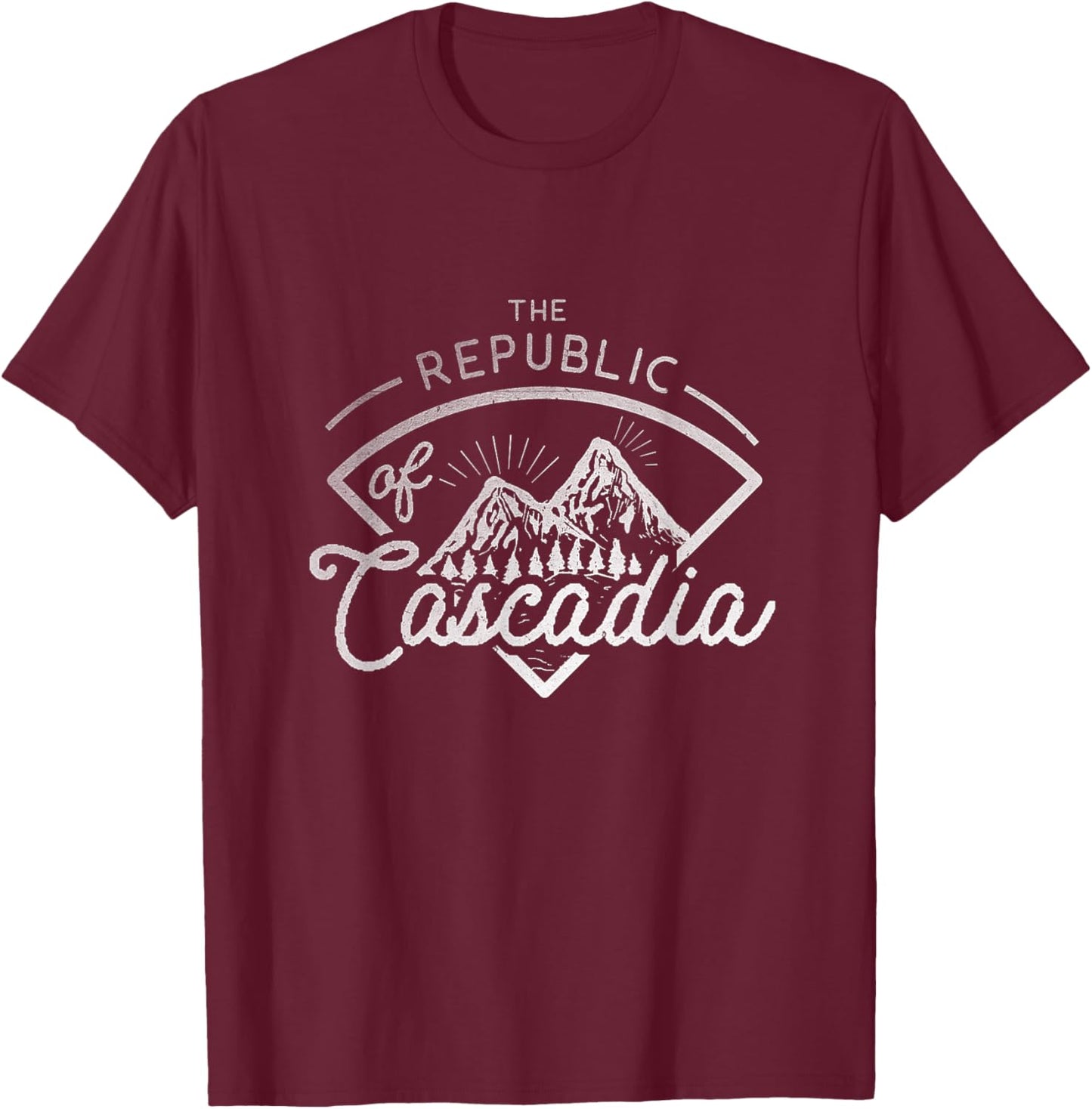 Hiking Shirt - Republic of Cascadia T-Shirt - T-Shirt | Maroon