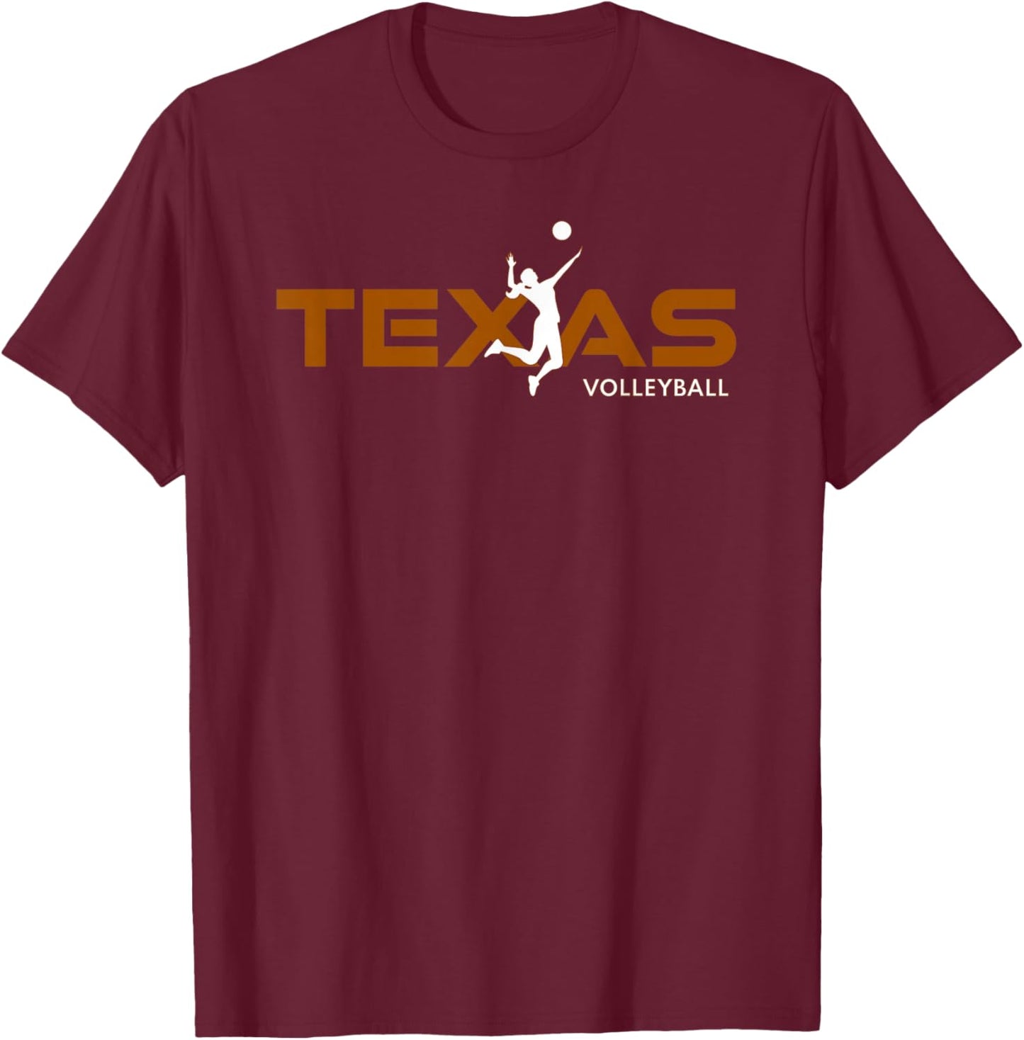 Sport Fan Tex The Lone Star State of Texas Volleyball T-Shirt - T-Shirt | Maroon