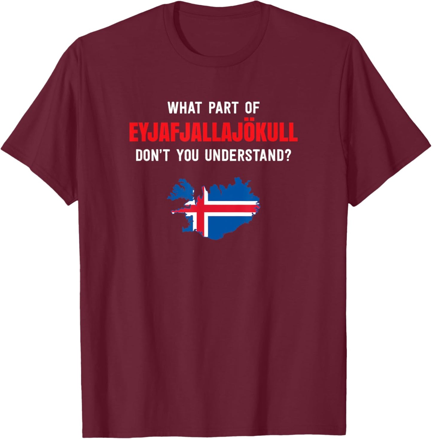 What part of Eyjafjallajökull, Iceland T-Shirt - T-Shirt | Maroon