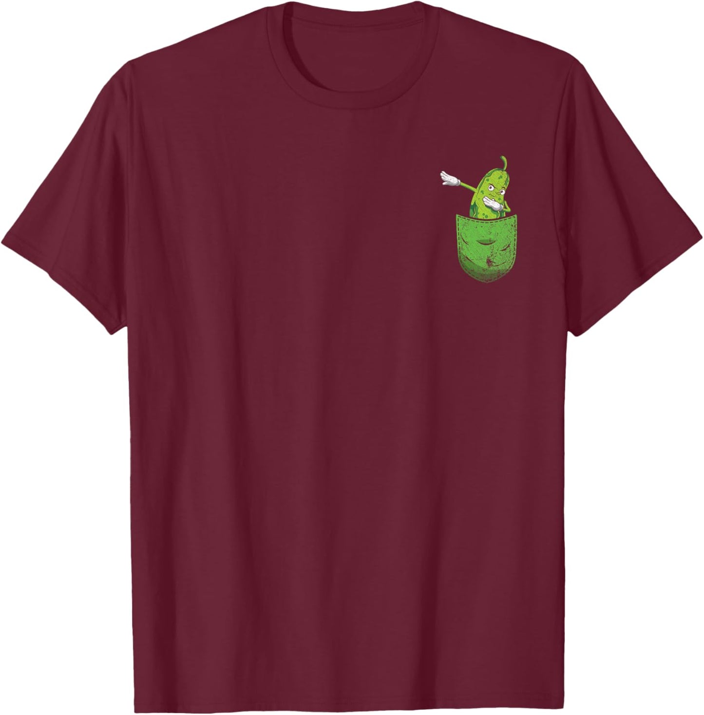 Cute Pocket Cucumber Vegetable Lover Funny Dabbing Pickle T-Shirt - T-Shirt | Maroon