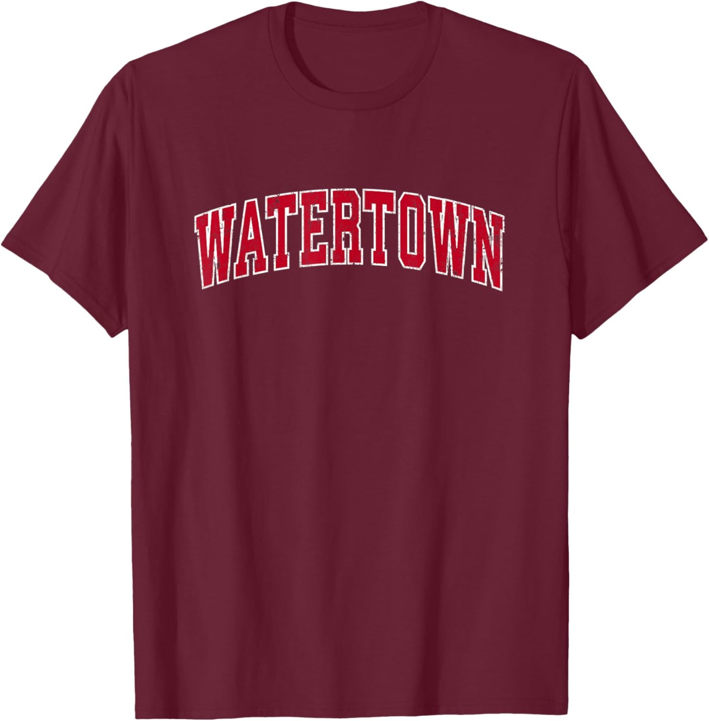 Watertown Massachusetts MA Vintage Sports Design Red Design T-Shirt - T-Shirt | Maroon