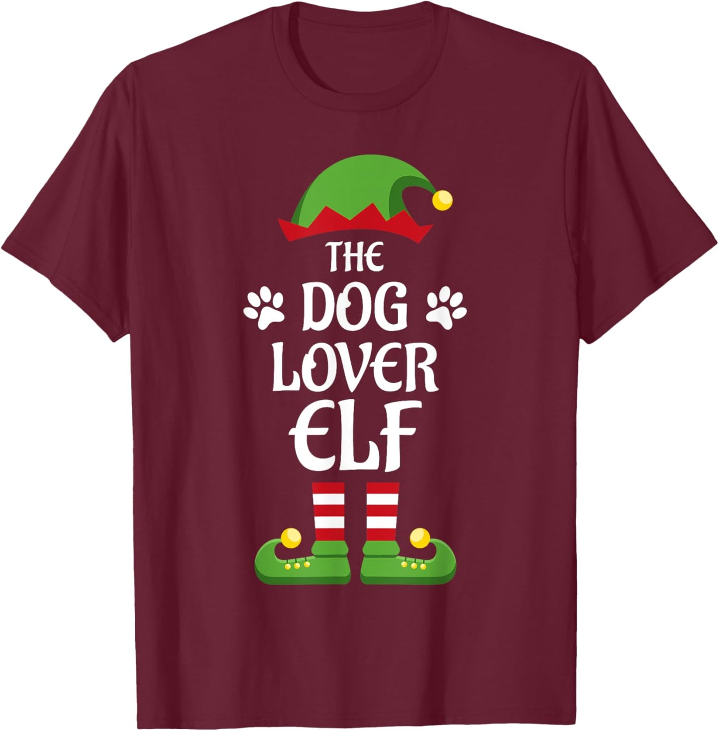 Dog Lover Elf Family Matching Group Christmas Women Kids T-Shirt - T-Shirt | Maroon