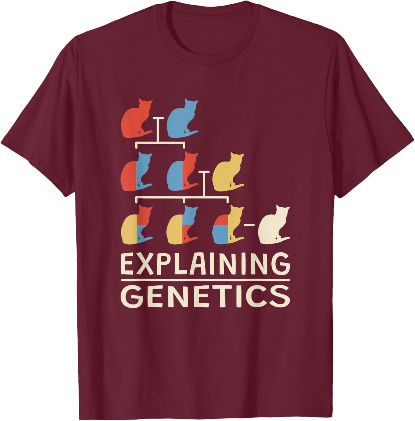 Explaining Genetics Teacher Genomics Biologist Genetics T-Shirt - T-Shirt | Maroon