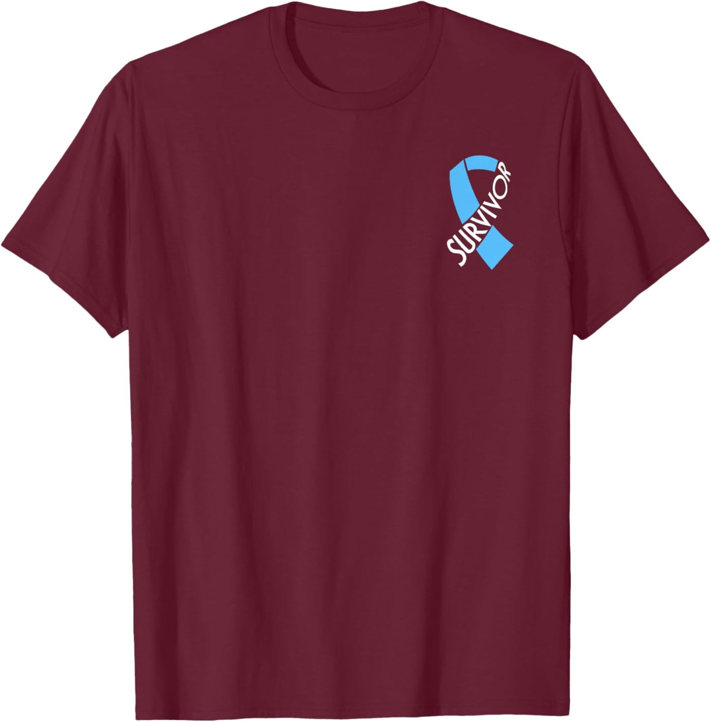 Prostate Cancer Awareness Month Prostate Cancer Ribbon - Black, Small, Classic Fit, Short Sleeve T-Shirt - T-Shirt | Maroon