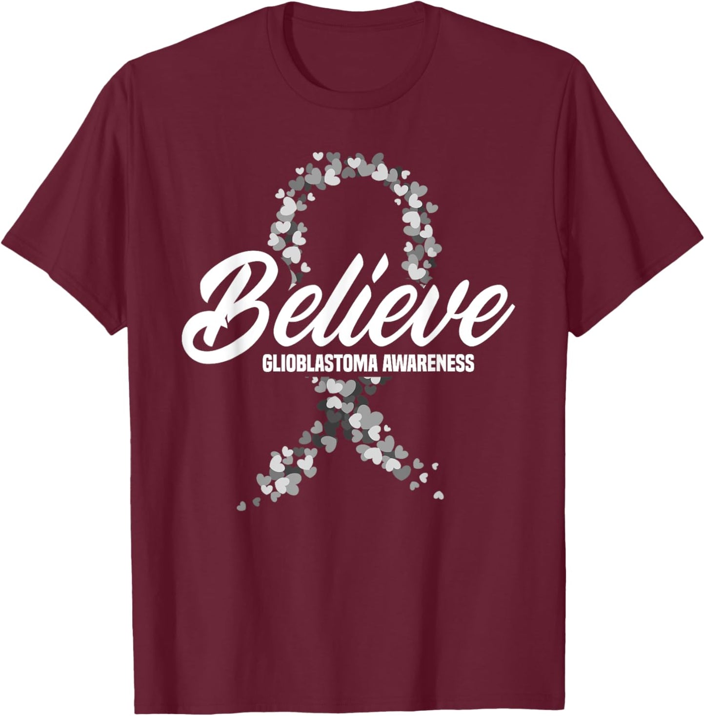 Glioblastoma Warrior Glioblastoma Awareness T-Shirt - T-Shirt | Maroon