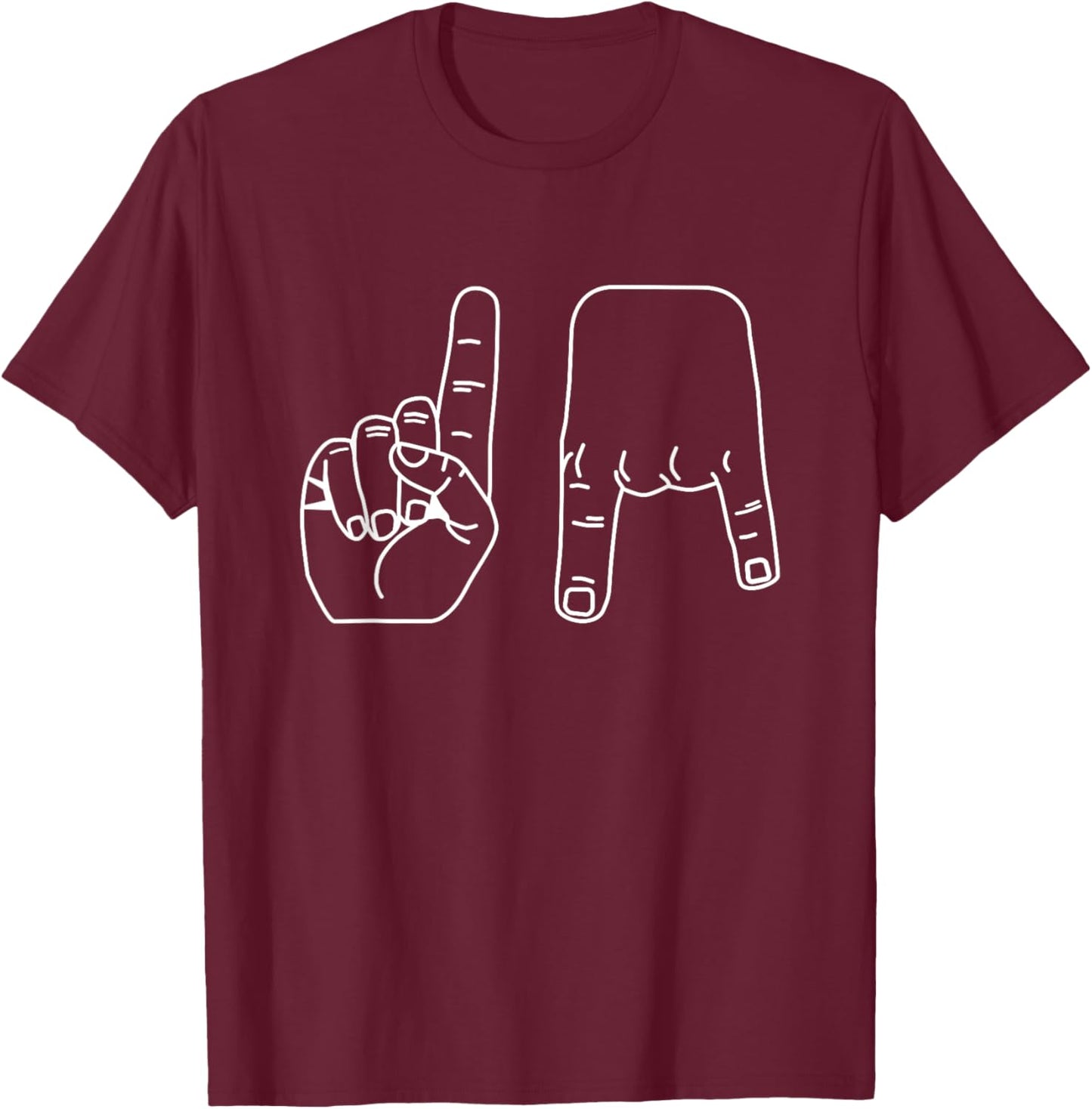 Only One Horns Down T-Shirt - T-Shirt | Maroon