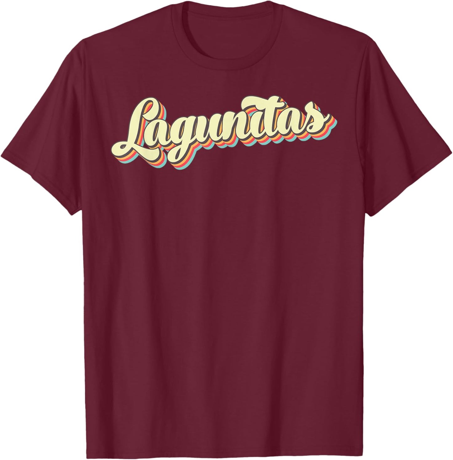 Lagunitas Retro Art Baseball Font Vintage T-Shirt - T-Shirt | Maroon