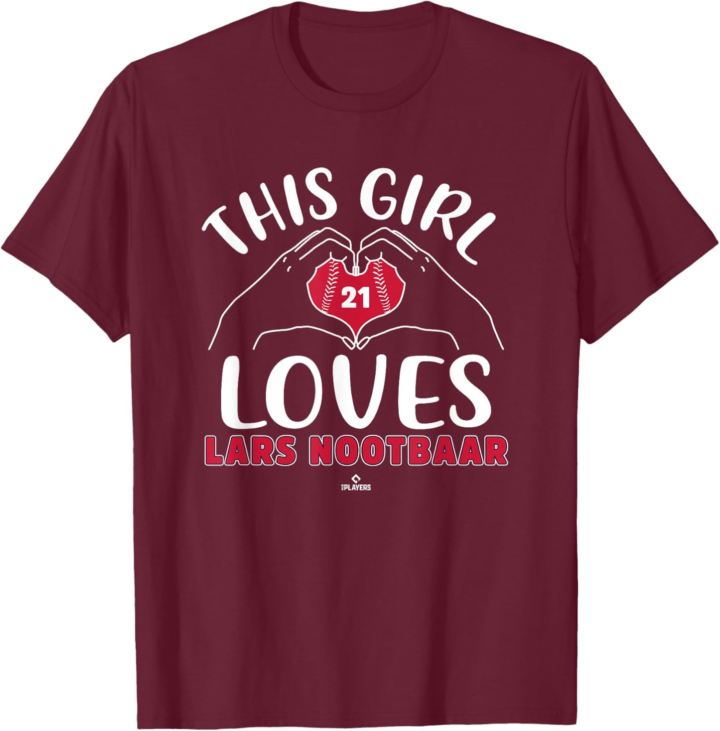This Girl Loves Lars Nootbaar St Louis MLBPA T-Shirt - T-Shirt | Maroon