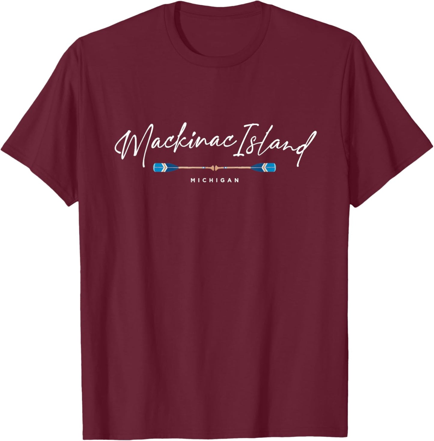 Mackinac Island Michigan Beach Graphic T-Shirt - T-Shirt | Maroon
