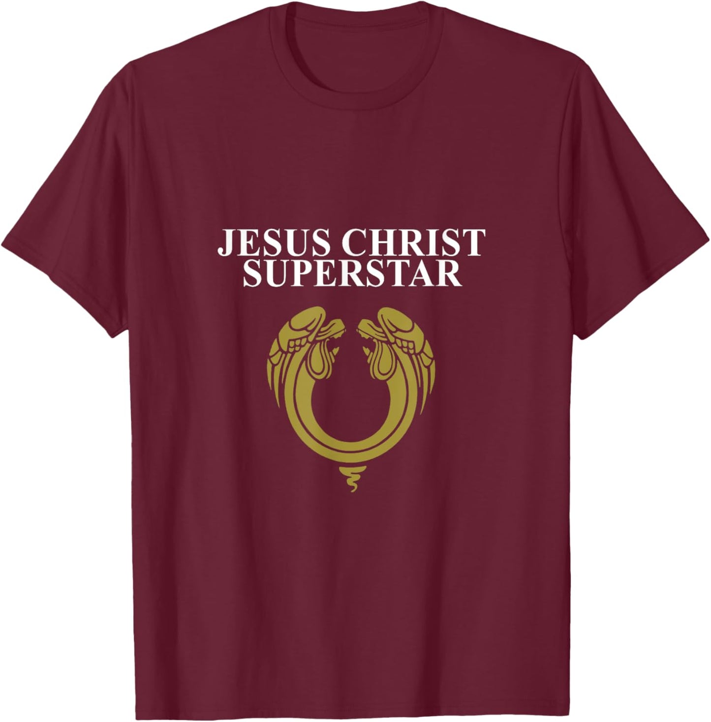 Andrew Lloyd Webber 'Jesus Christ Superstar' 1970 Classic Logo Black T-Shirt - T-Shirt | Maroon