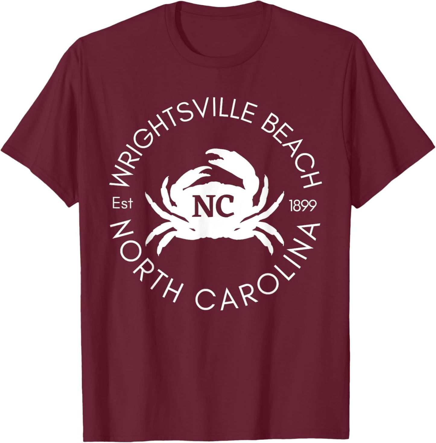 Wrightsville Beach North Carolina Crab Beaches Ocean Summer Men Women Kids T-Shirt - T-Shirt | Maroon