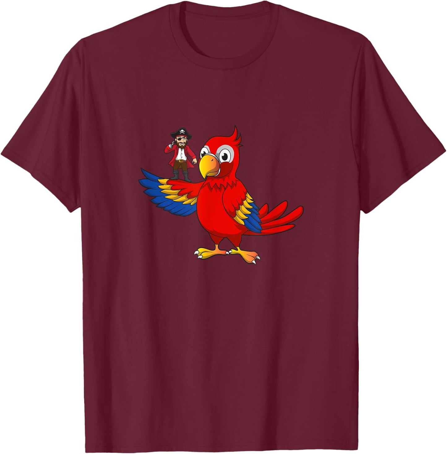Funny Pirate Parrot humor. T-Shirt - T-Shirt | Maroon