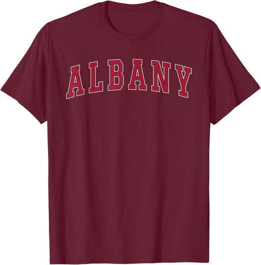 Albany Georgia Souvenir Sport College Style Text T-Shirt - T-Shirt | Maroon