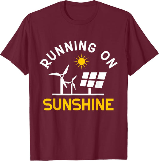 Solar Panel Solar Energy Running On Sunshine Solar Power Women T-Shirt - T-Shirt | Maroon