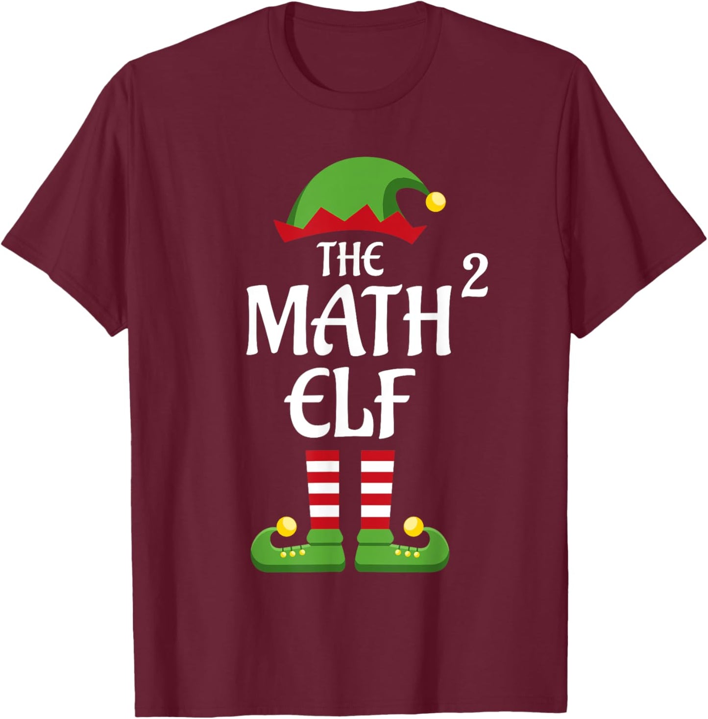Math Elf Family Matching Group Christmas T-Shirt - T-Shirt | Maroon