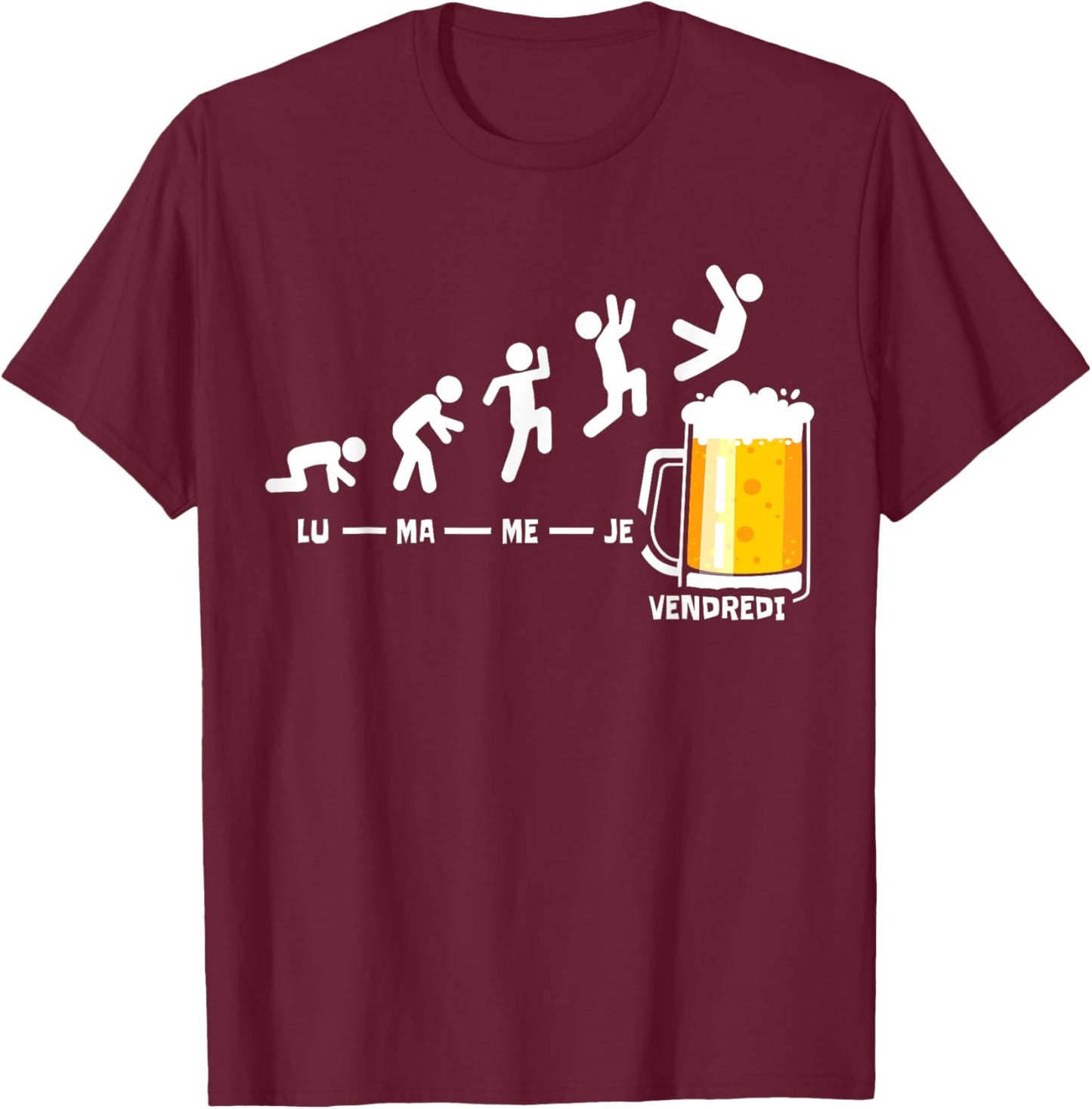 Beer Friday Weekend Week Beers Fridays Funny Beer Drinker T-Shirt - T-Shirt | Maroon