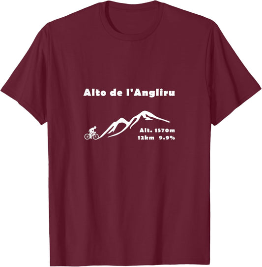Angliru, bicycle, Spain, Asturia, Vuelta, cycling T-Shirt - T-Shirt | Maroon