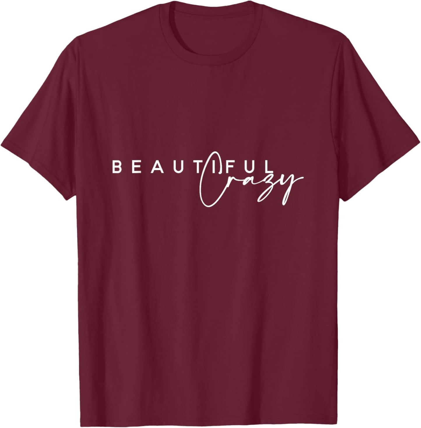 Crazy Women Beautiful Country Music Girl T-Shirt - T-Shirt | Maroon