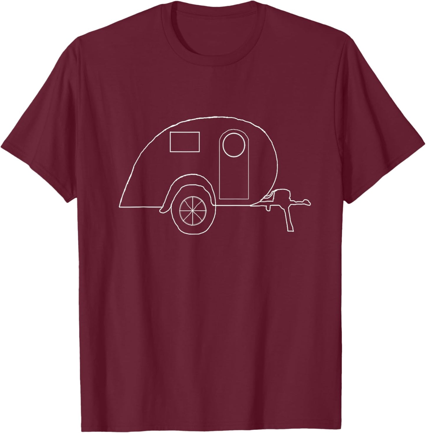 Teardrop Trailer Travel Caravan RV Tiny House Camper T-Shirt - T-Shirt | Maroon