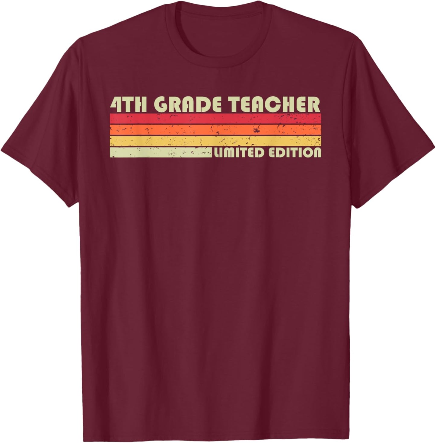 4TH GRADE TEACHER Funny Job Title Profession Birthday Worker Women Girls Kids T-Shirt - T-Shirt | Maroon