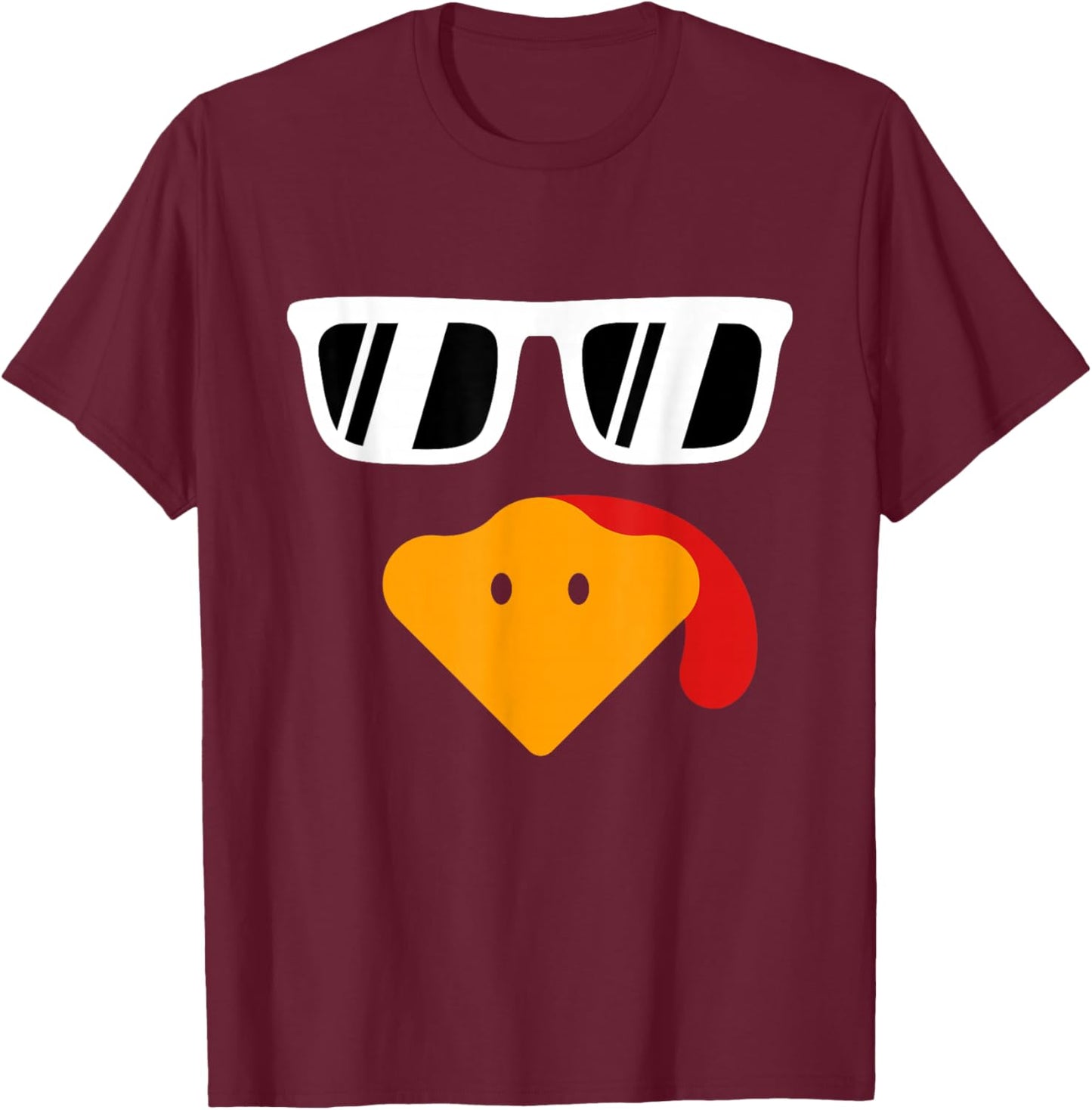 Turkey Face Kids Thanksgiving Shirt for Boys Toddlers Youths T-Shirt - T-Shirt | Maroon