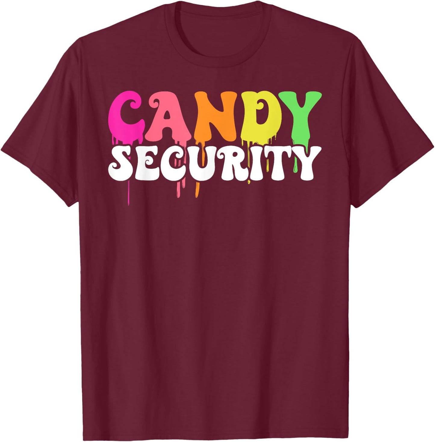 Funny Candy Security Halloween Costume Parents T-Shirt - T-Shirt | Maroon
