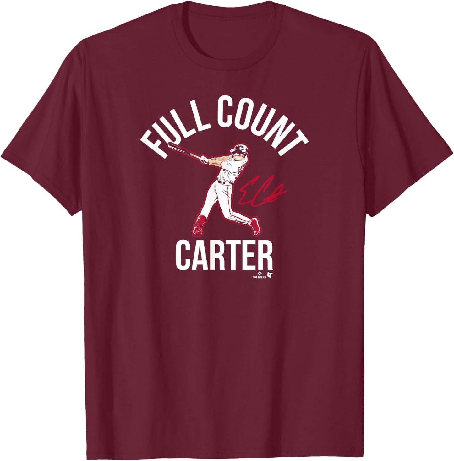 Evan Carter - Full Count Carter - Texas Baseball T-Shirt - T-Shirt | Maroon