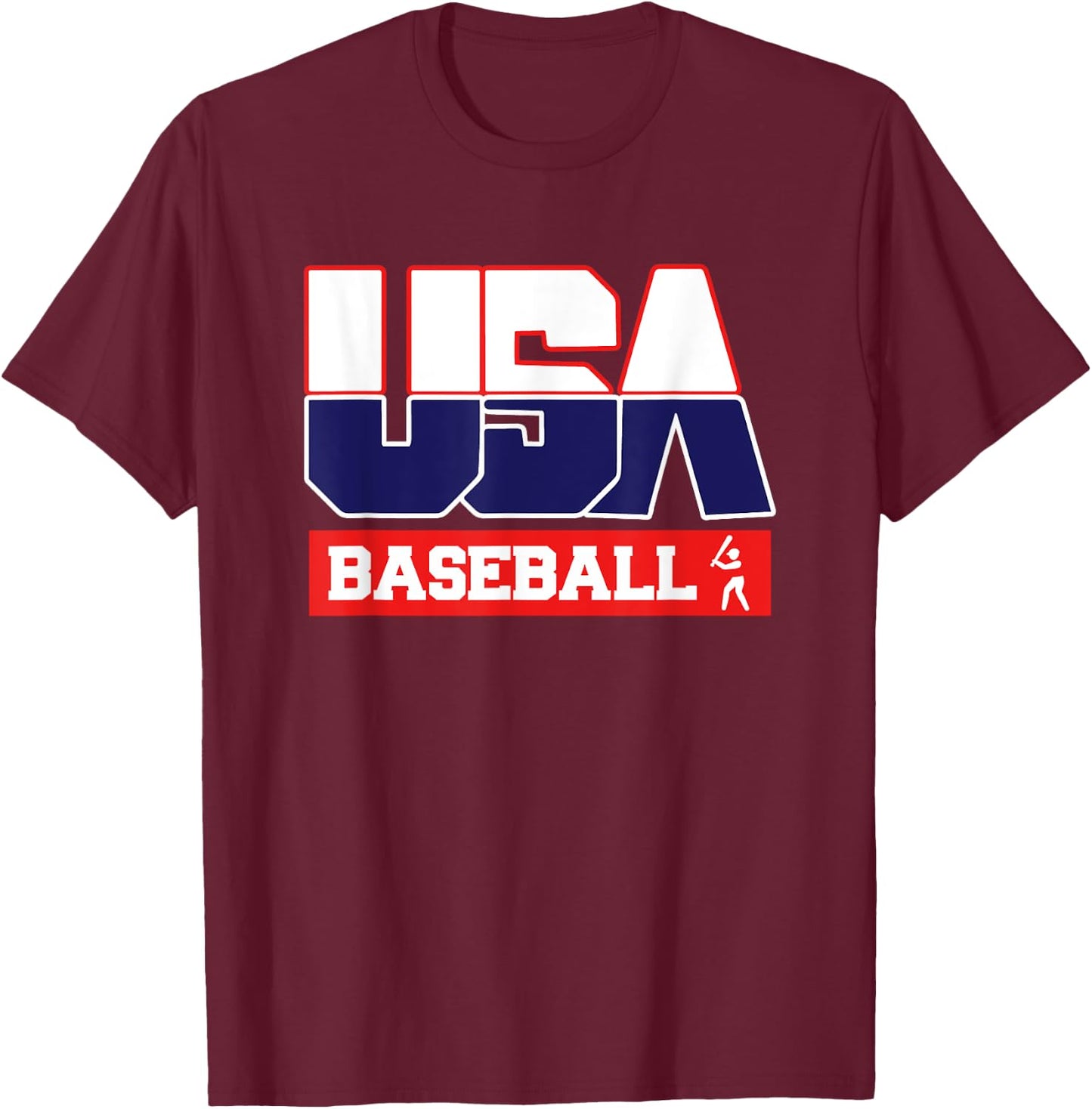 USA Team Baseball - men & women American sports T-Shirt - T-Shirt | Maroon