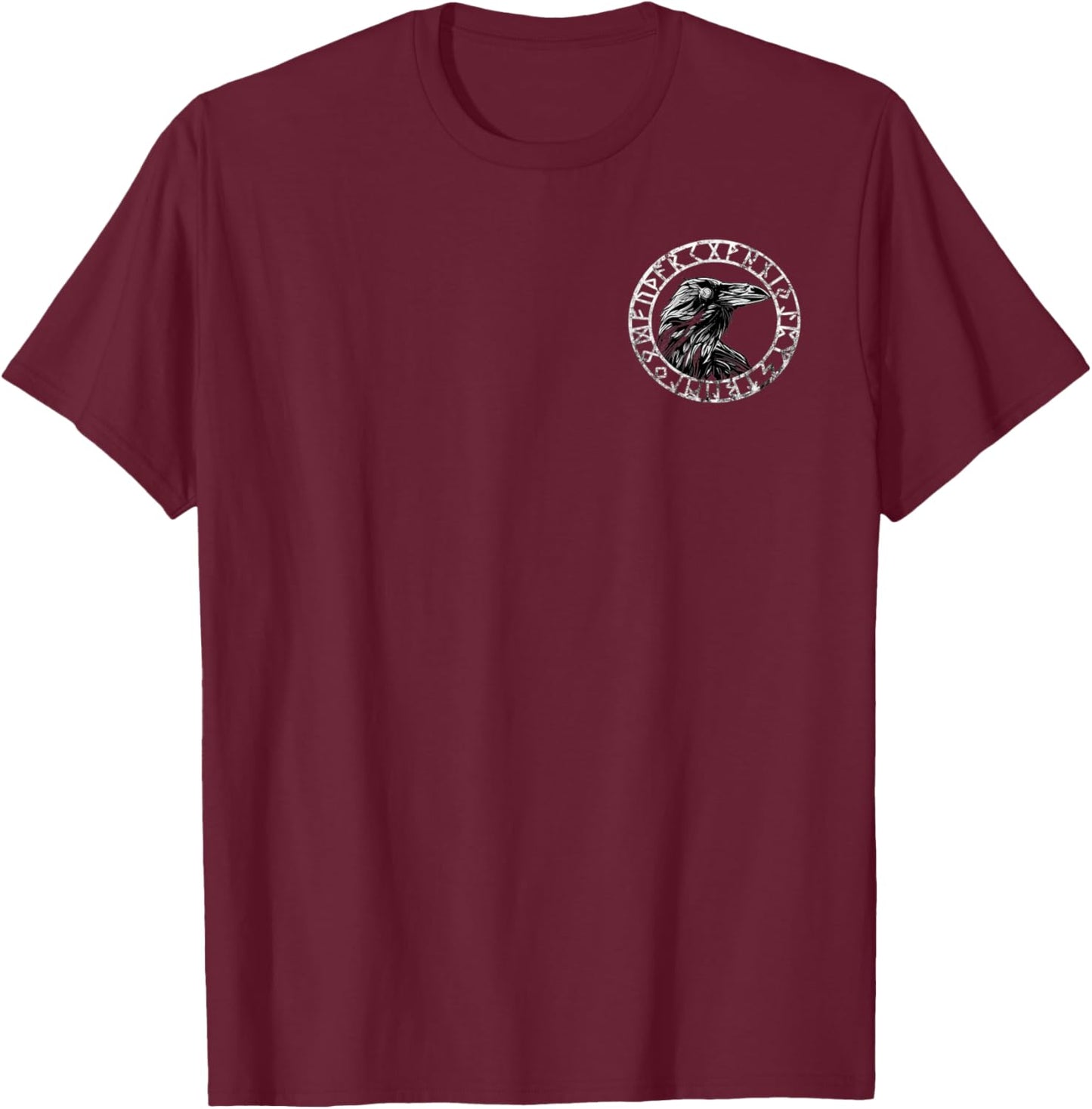 Viking Vegvisir Rune Compass Pagan Odin Raven Nordic T-Shirt - T-Shirt | Maroon