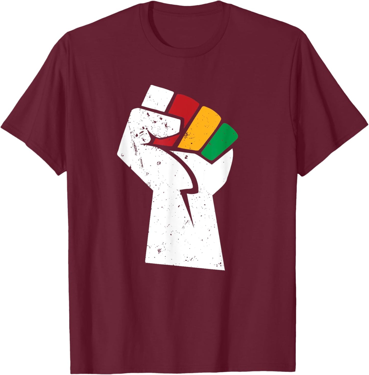 Juneteenth Black Fist Juneteenth T-Shirt - T-Shirt | Maroon