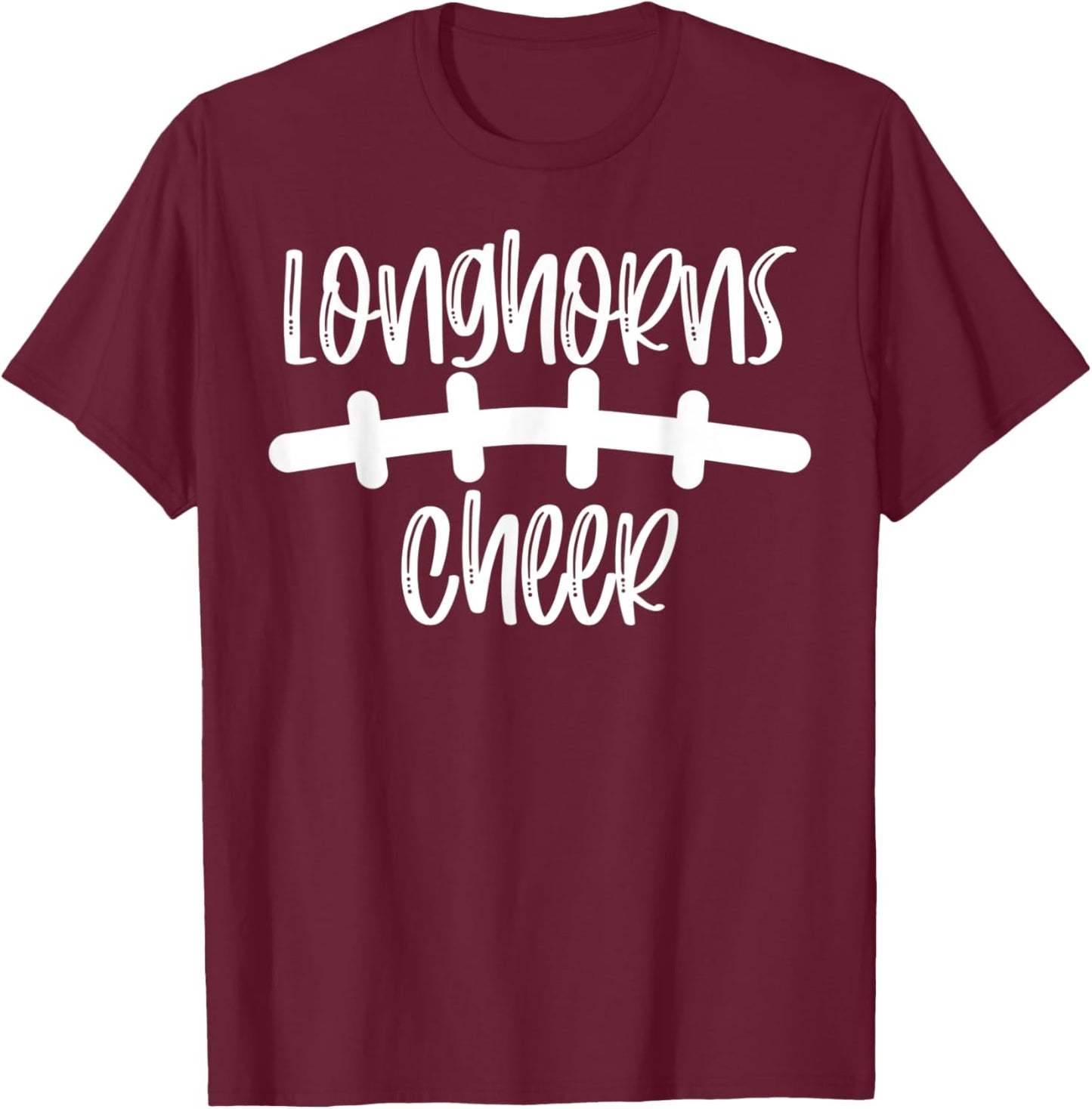 Longhorn Cheer School Spirit Football Team Mascot Game Night T-Shirt - T-Shirt | Maroon