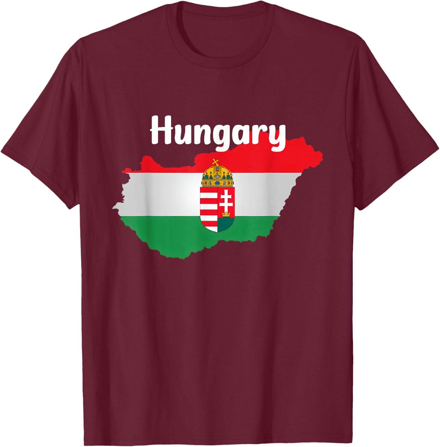 Hungary , Hungarian maps, Hungary flag shirt T-Shirt - T-Shirt | Maroon