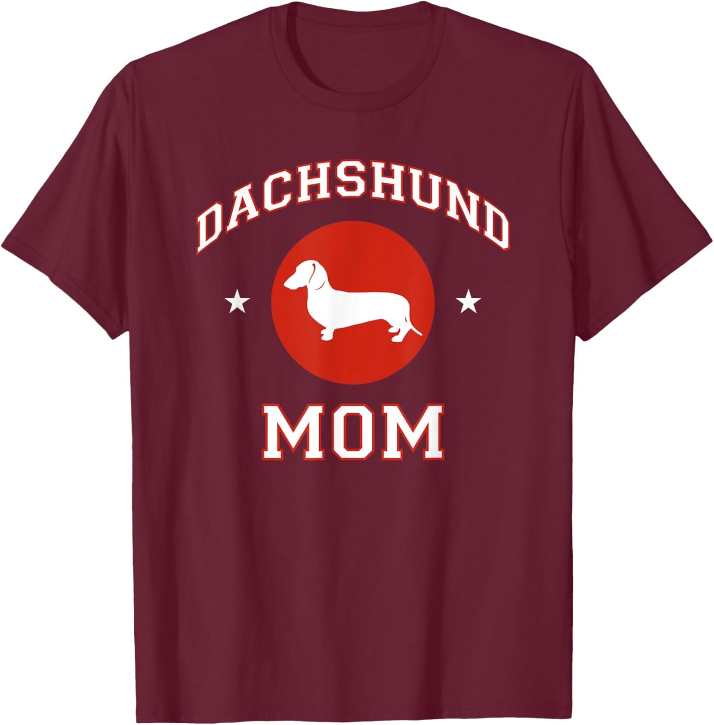 Smooth Dachshund Mom T-Shirt - T-Shirt | Maroon