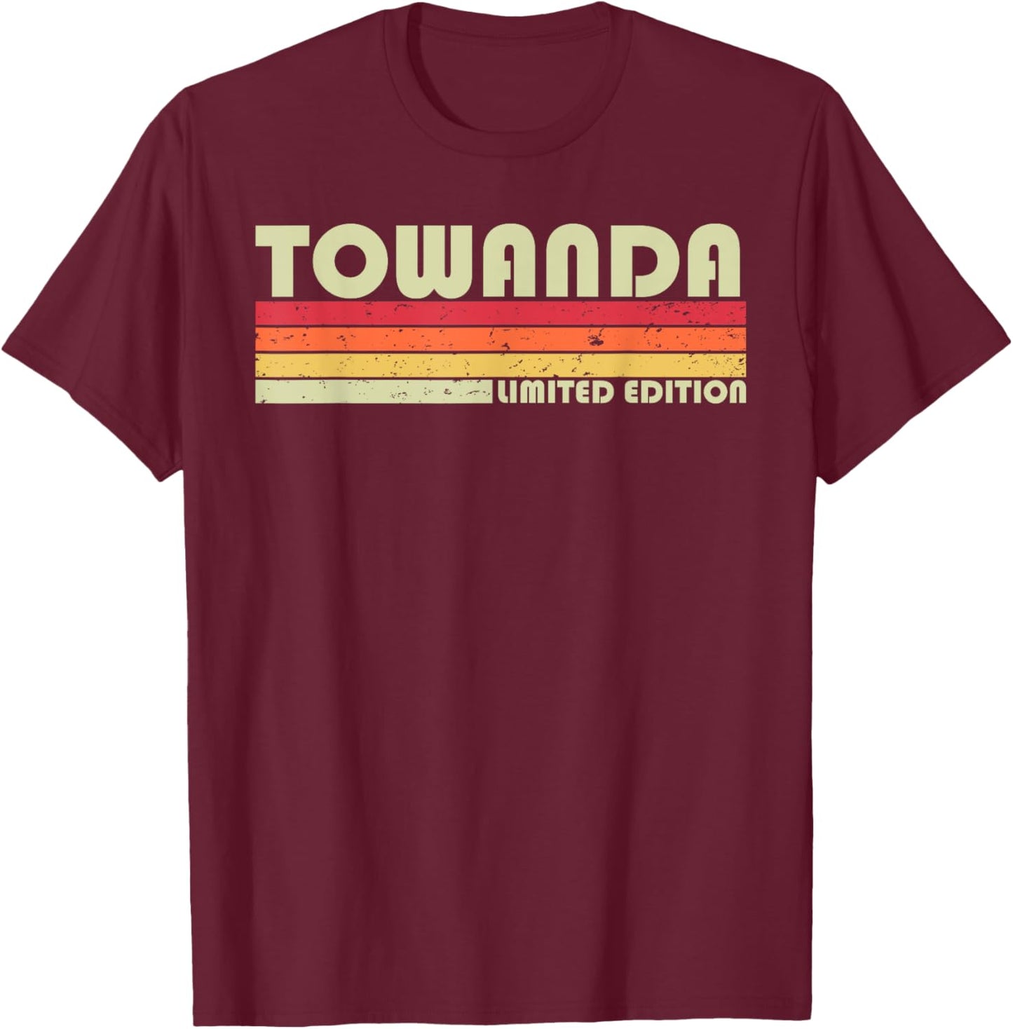 TOWANDA Name Personalized Retro Vintage 80s 90s Birthday T-Shirt - T-Shirt | Maroon