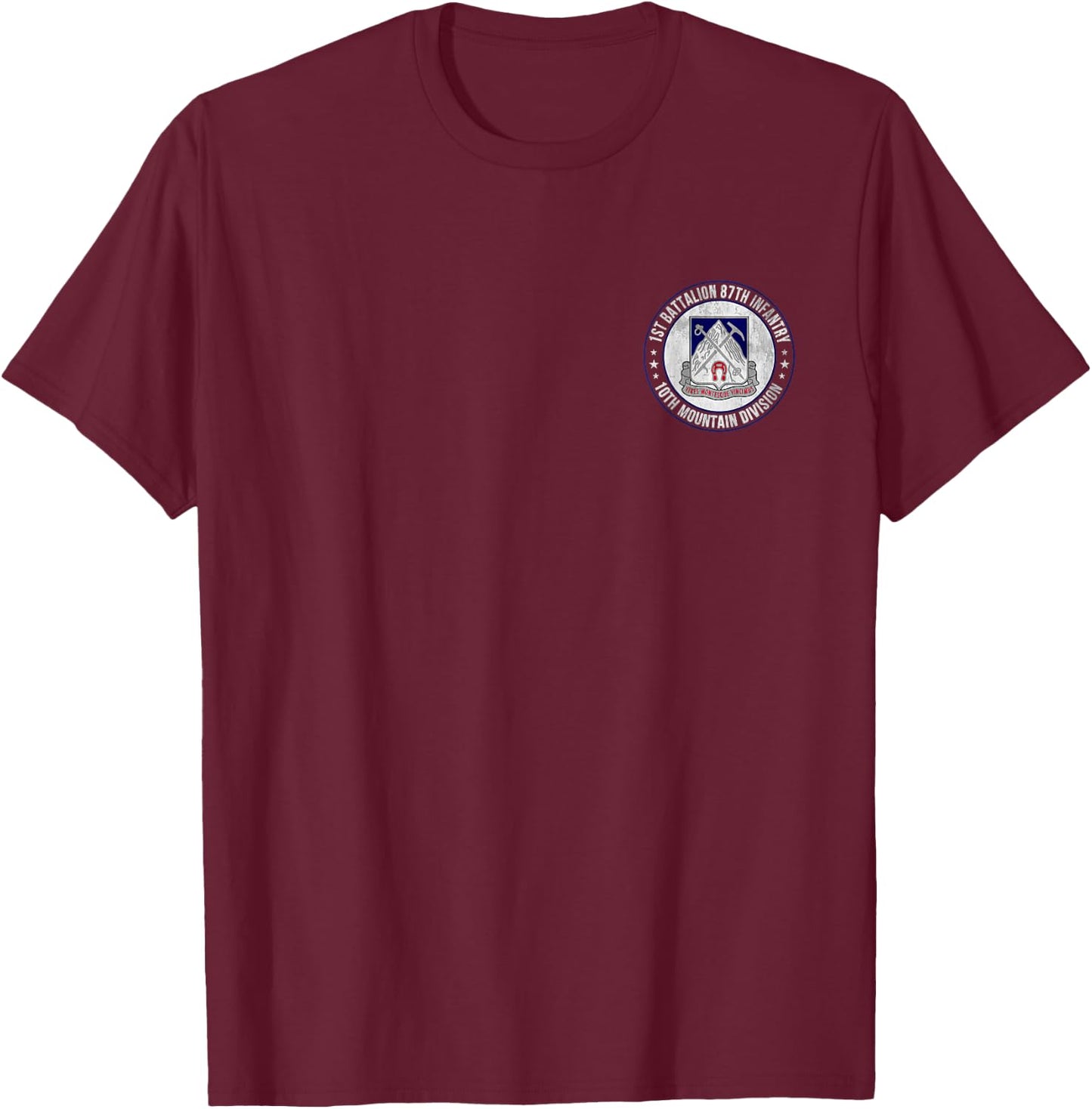 1st Battalion 87th Infantry 10th Mountain Division Veteran T-Shirt - T-Shirt | Maroon