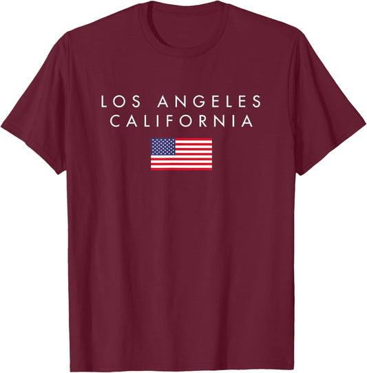 Los Angeles California Cool L.A. City CA Souvenir Women Men T-Shirt - T-Shirt | Maroon