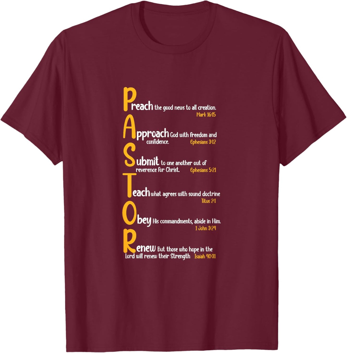 Pastor Preacher Minister Clergy Bible Verse Definition T-Shirt - T-Shirt | Maroon