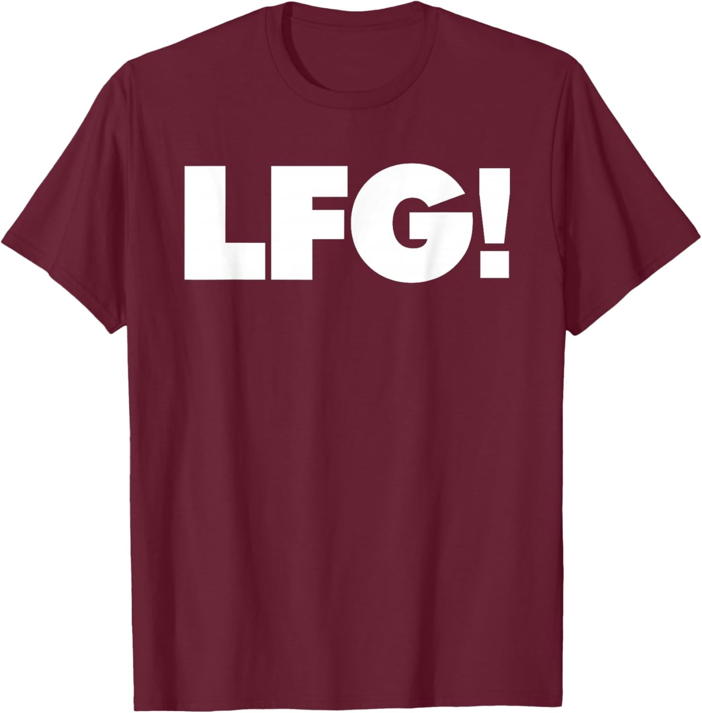 Miftees LFG -Adults Black Small Classic Fit Short Sleeve Sports Team Support T-Shirt - T-Shirt | Maroon